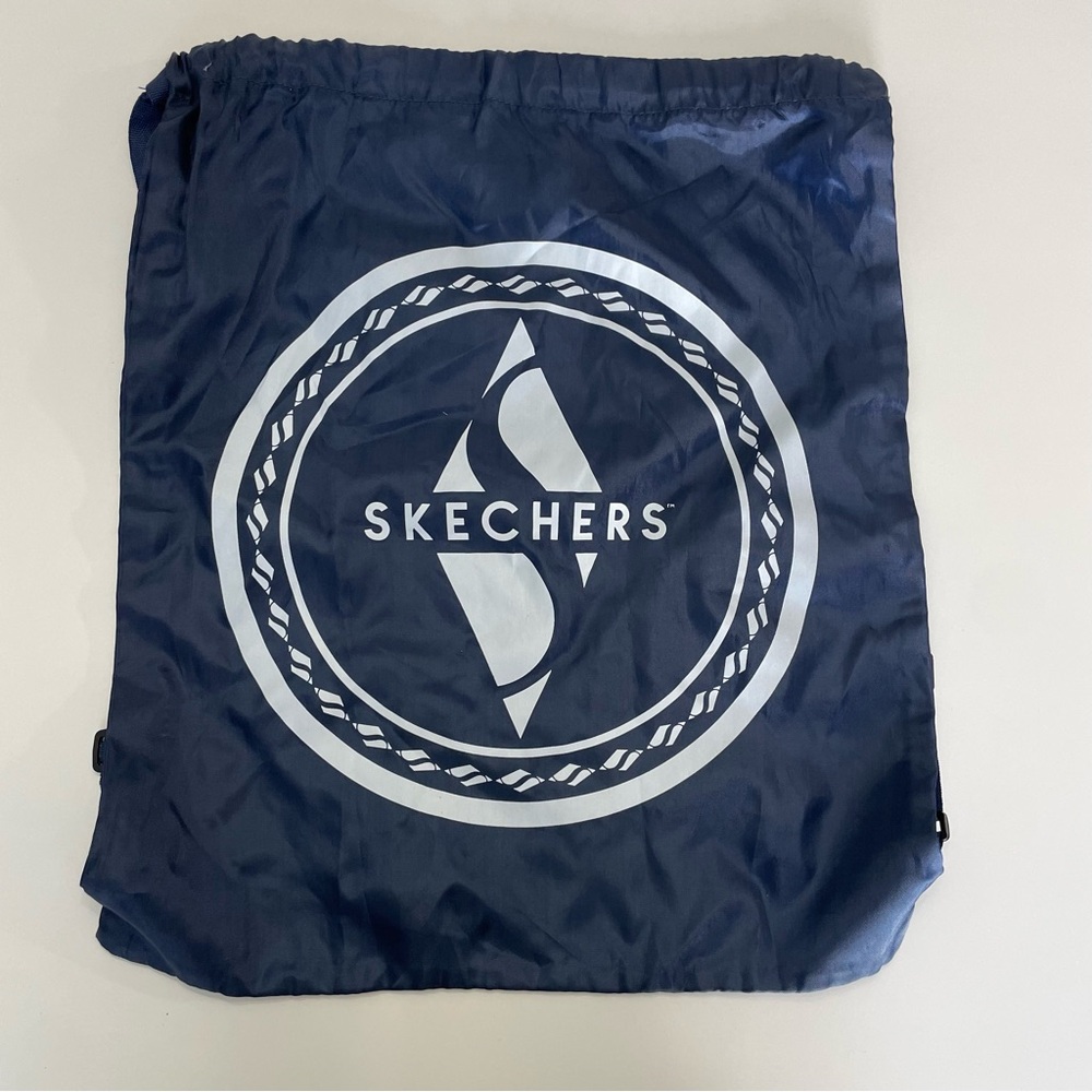 Skechers Navy Drawstring Lightweight Nylon Backpack Yoga Streetwear Gym Travel